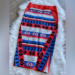 Colorful Geometric Patterned Skirt Size Small Gianni Bini